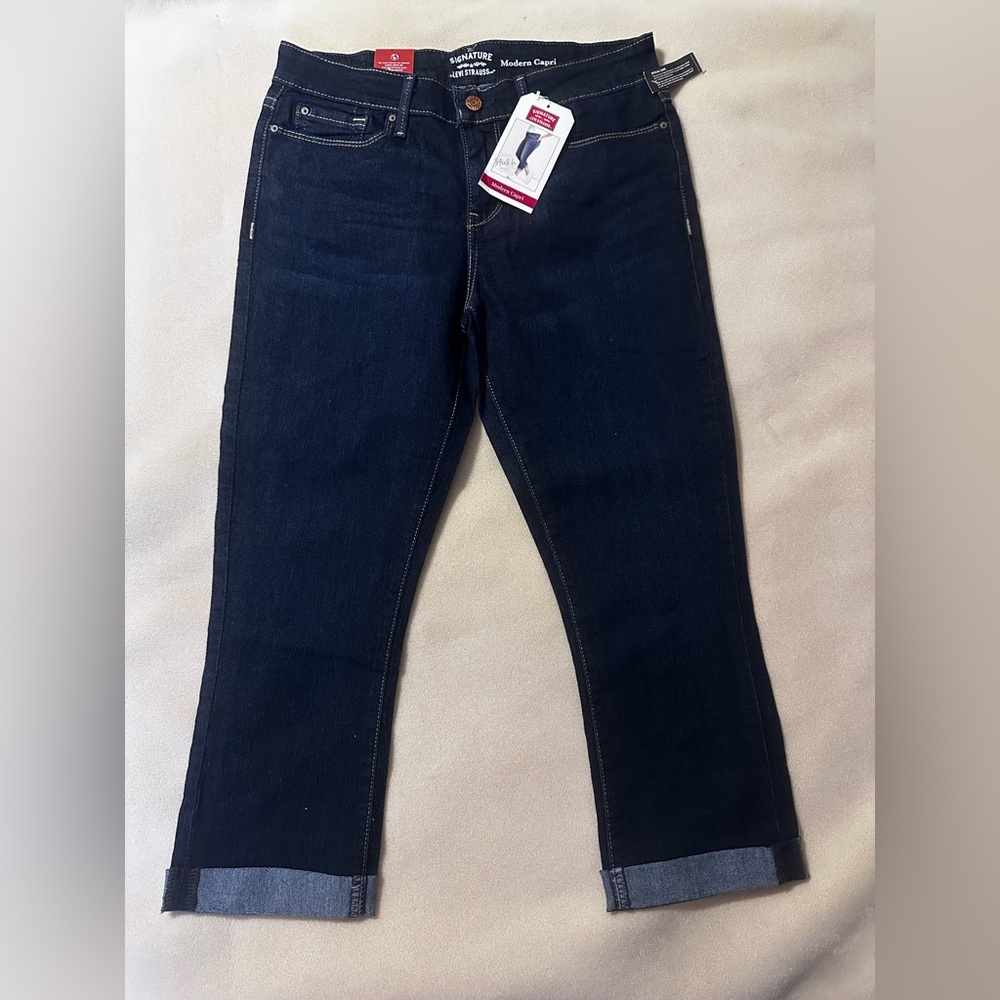 #475 Signature by Levi Strauss Blue Ankle Cropped Jeans Sz 8 NWT